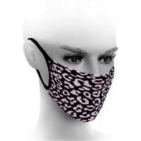 Gesichtsmaske mit Leopard-Motiv Pink
