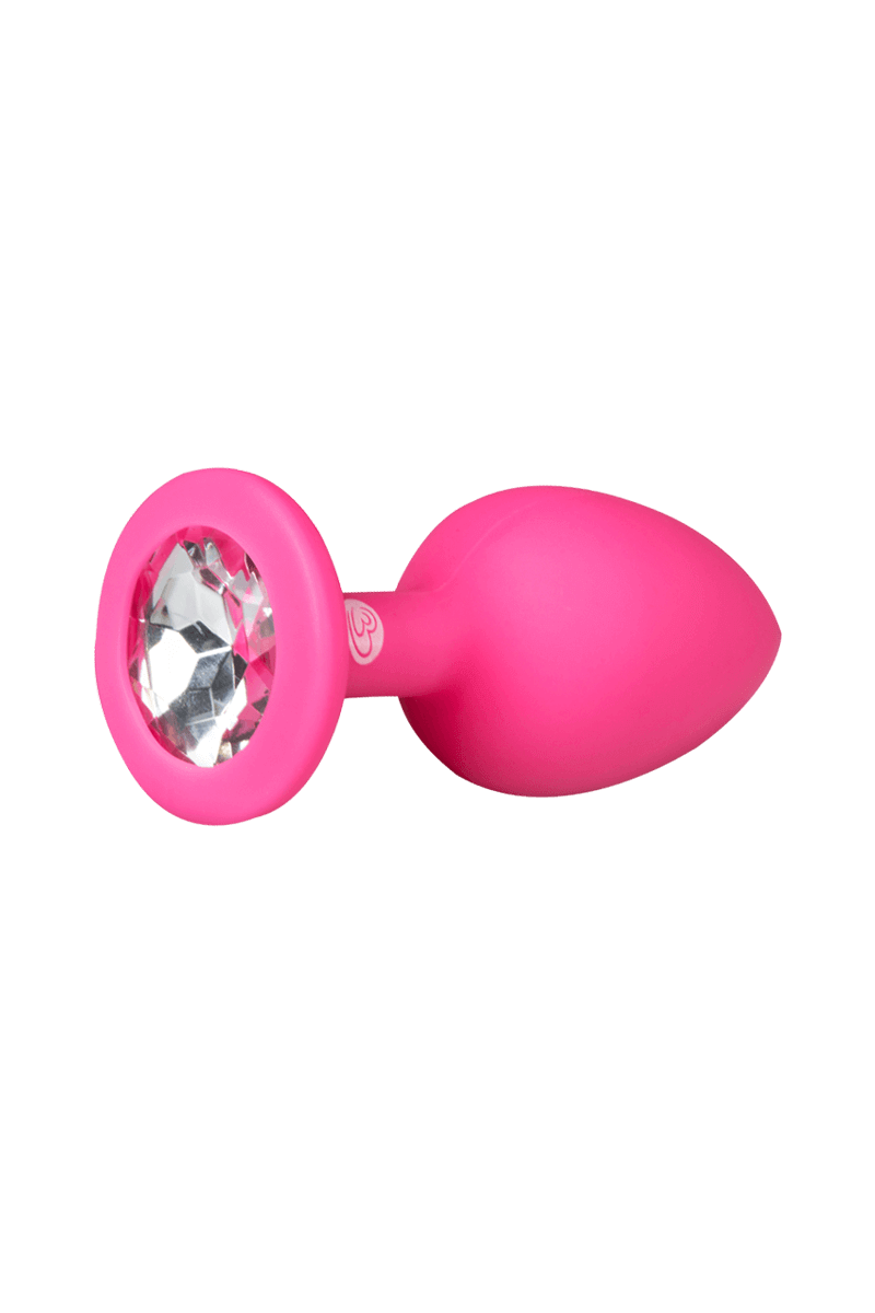 Pinker Analplug mit Kristall - S M L