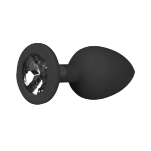 Schwarzer Analplug mit Kristall - S/M/L