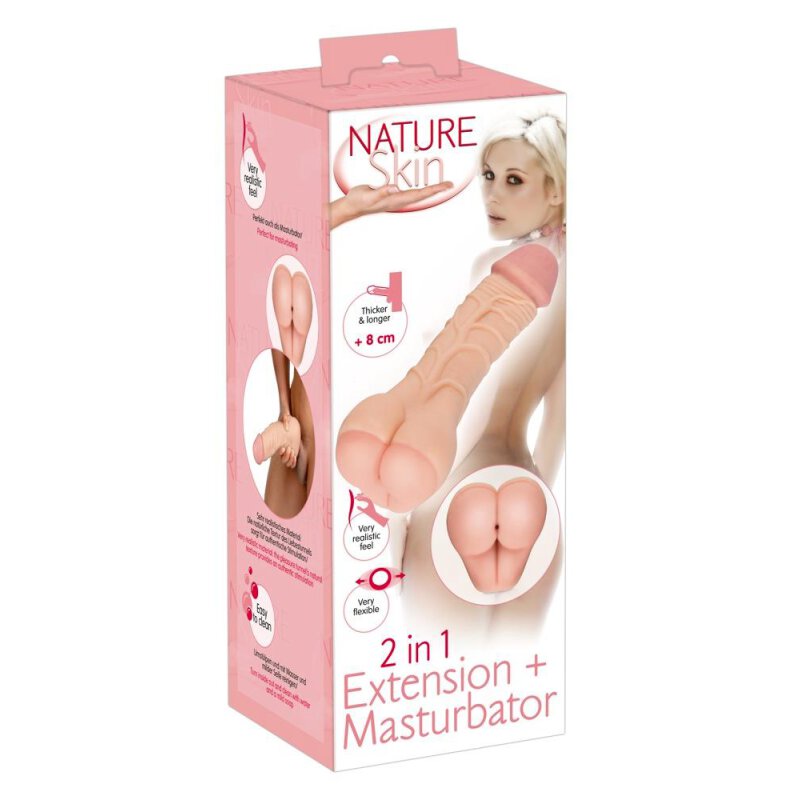 nature skin 2 in 1 sleeve masturbator penishuelle anale oeffnung