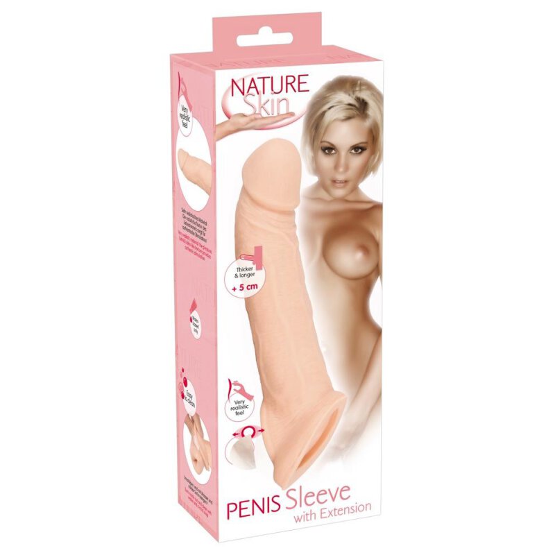 nature skin penis sleeve mit verlaengerung 5 cm