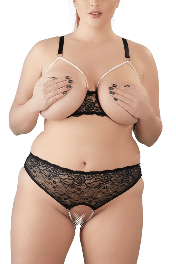 Dessous Set mit Perlenketten Plus Size