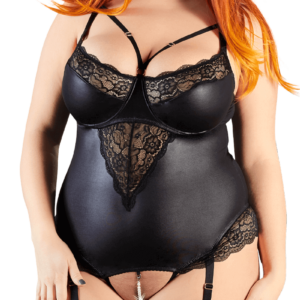 Strapsbody mit Perlenkette ouvert Plus Size