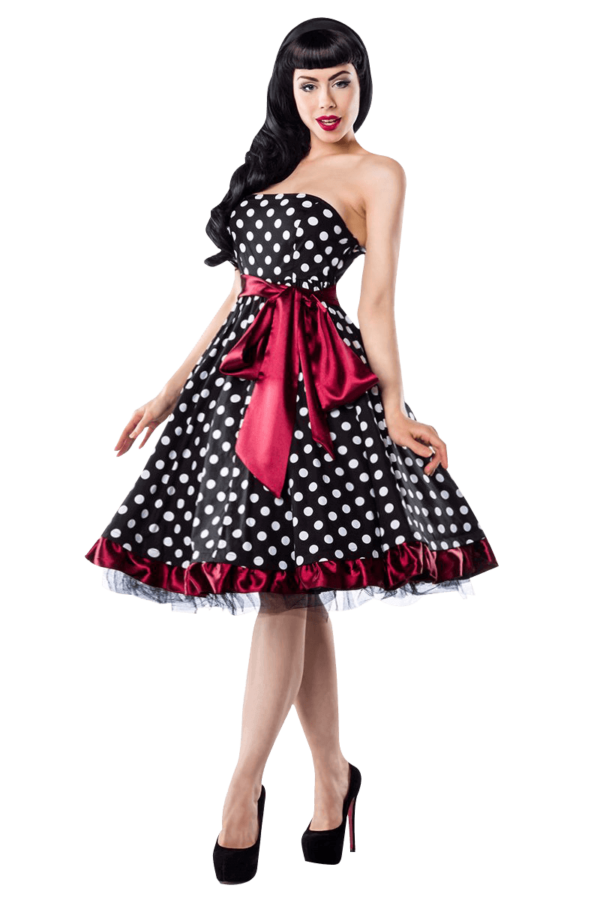 Gepunktetes Rockabillykleid rot