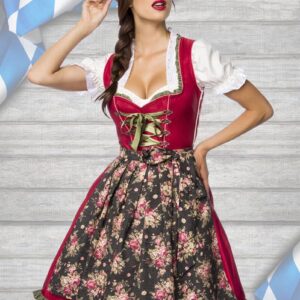 2tlg. Luxus Dirndl in rot grün