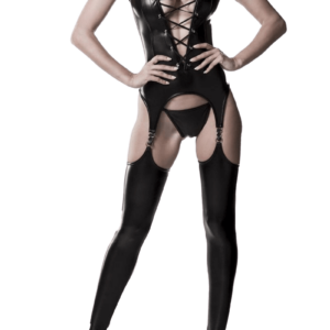 Wetlook Bodystocking mit Nieten