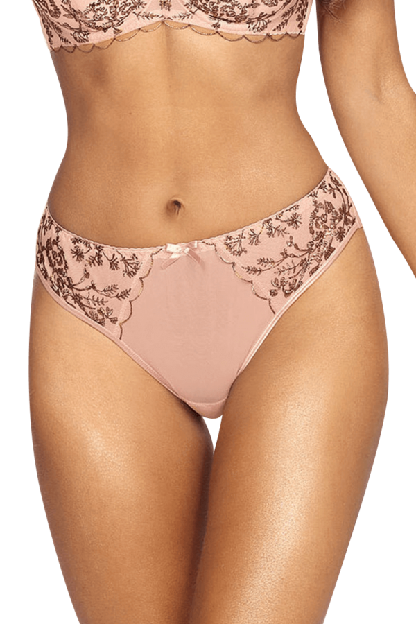 Tüll-Slip mit goldenen Stickereien