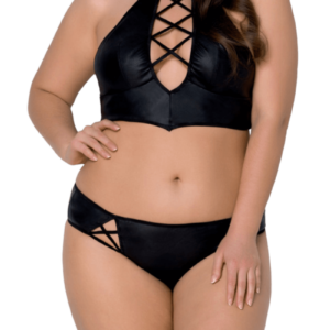 2tlg. Wetlook Dessous Set Plus Size