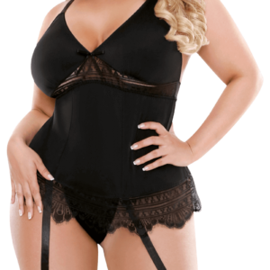 Strapscorsage schwarz Plus Size