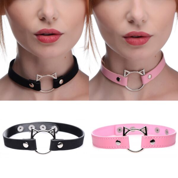 MASTER SERIES KINKY KITTY Halsband mit Kätzchenring