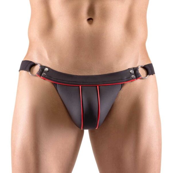 Poreier Jockstring in Neopren-Optik Svenjoyment Schwarz