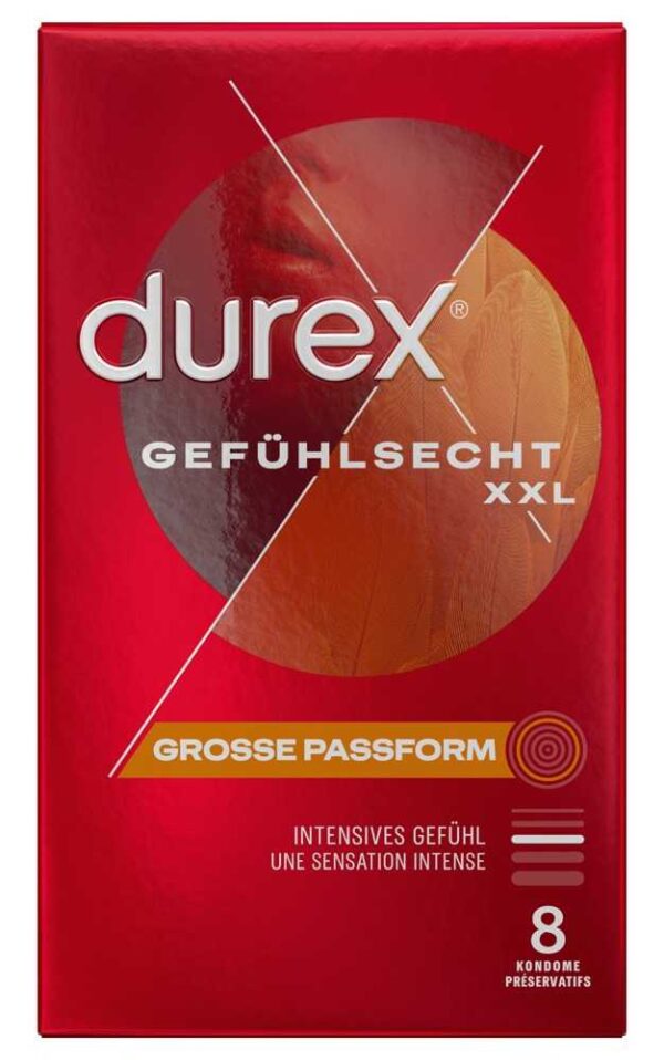 Durex 8 Gefühlsecht XXL Kondome 57 mm