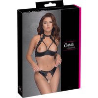 Hebe-BH plus String ouvert mit floraler Stickerei-Verzierung