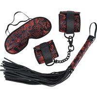 3-teiliges Bondage-Set aus Satin mit Muster