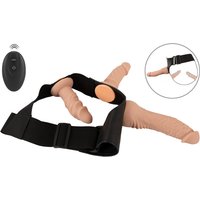 4-teiliges Strap-on-Set inklusive RC-Vibrator und 2 Dildos