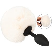 Analplug „fluffy tail size S“ mit Kunstfell-Puschel