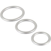 Metallic Silicone Cockring-Set: Penisringset