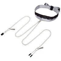 Fifty Shades of Grey Satin Collar & Nipple: Set Halsband & Nippelklemmen