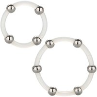 Steel Beaded Silicone Ring Set Large: Penisring 2er Set