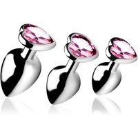 Booty Sparks Pink Heart Gem: Anal-Plug-Set 3-teilig