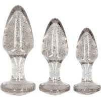 Ouch! Acrylic Silverchip Butt Plug Set: Analplug 3er Set