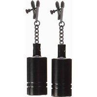 Black Label Coated Metal Tingling Nipple Clamps: Nippelklemmen mit Gewichten