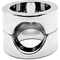 Black Label Cock Ring and Ball Stretcher: Edelstahl-Penis-/Hodenring