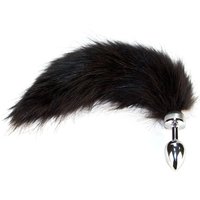 Edelstahl-Buttplug mit Plüschschwanz (180g)