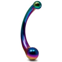 Black Label The Rainbow Curvy: Edelstahl-Dildo