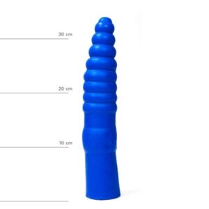 All Blue Ribbed Dildo 33 x 6 cm
