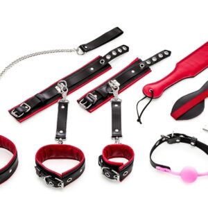 Bondage-Set 11-teilig rot-schwarz