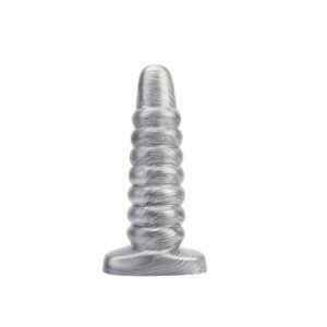 Dildo Silber Gerippt 22 x 6,2 cm