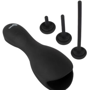 Glans Masturbator with 3 attachable Dilators Rebel Schwarz