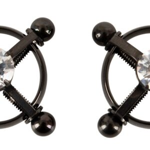 Nipple Jewellery mit Schmuckstein Schwarz