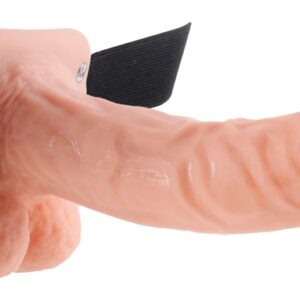 Hollow Strap-On Vibrator 9 with Balls Hautfarben