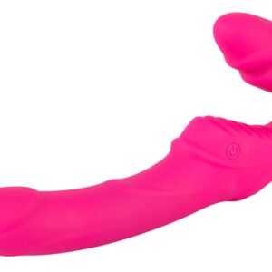 Vibrating Strapless Strap-On Double Teaser Pink
