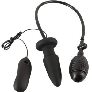 Pump-Analplug Vibrator Inflatable Vibrating Butt Plug Schwarz