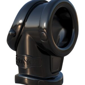 Cock Pipe with Ball-Stretcher Penisring mit rohrartigem Hodenring Schwarz