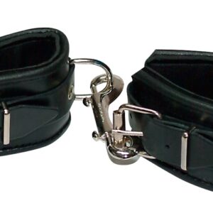 Gepolsterte Handfesseln aus Leder Zado Schwarz