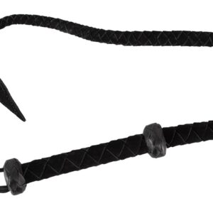 Hochwertige Lederpeitsche aus Verloursleder Zado Schwarz