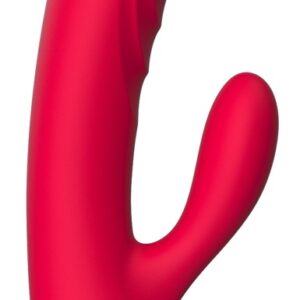Ergonomischer Rabbitvibrator Jazz mit Reizrillen Romp Rot