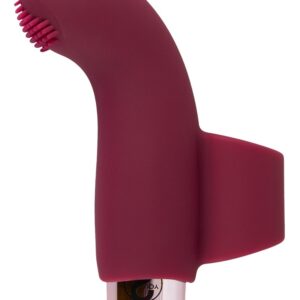 Magic Shiver Fingervibrator mit dehnbarem Ring und Stimulationsnoppen Rot