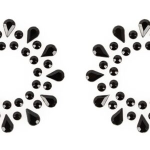 Magic Shiver Nippelsticker 2er-Set Nippelschmuck mit schwarzen Acrylsteinen