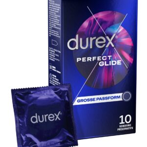 Durex Perfect Glide 10 Extra sichere, dickere Kondome 56 mm