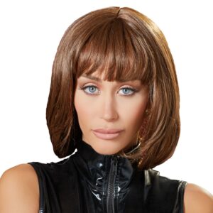 Cottelli kinnlange braune Perücke mit Pony
