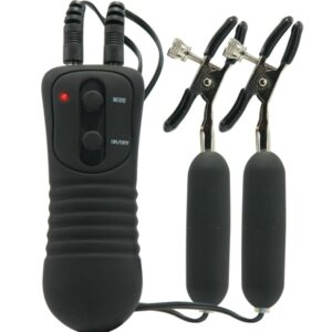 Vibrierende Nippelklammern Schwarz